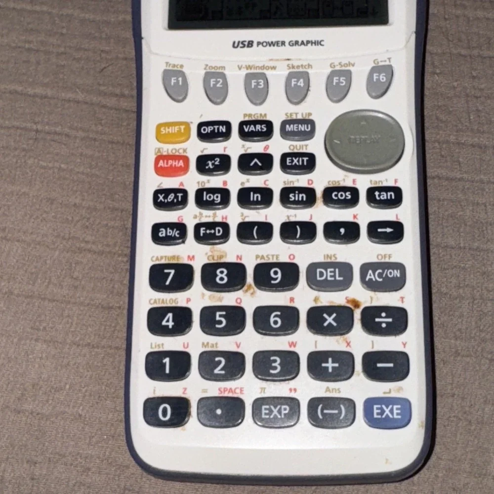 Casio FX-9750GII Graphing Calculator White - EUC no Cords WORKS
